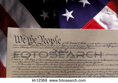 Us Constitution And American Flag Detail View Large Photo Image Stock Photo - Us Constitution And American Flag Detail . Fotosearch