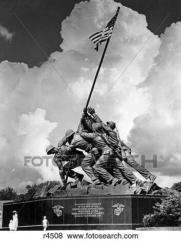 Usmc War Memorial Iwo Jima 1945 Washington Dc Retro View Large Photo Image Stock Photo - Usmc War Memorial Iwo Jima 1945 Washington Dc Retro. Fotosearch