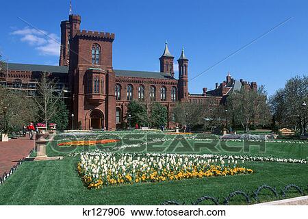Stock Photograph - Washington Dc Smithsonian Institute In Spring . Fotosearch