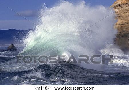 Wave Crashing Near Rock Cafe Kiwanda, Pacific City Oregon View Large Photo Image Stock Image - Wave Crashing Near Rock Cafe Kiwanda, Pacific City Oregon. Fotosearch