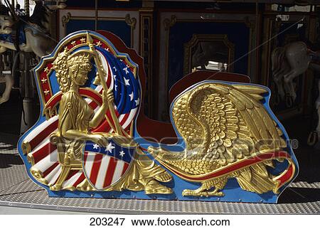 Wildwood Nj Patriotic Chariot On Carousel View Large Photo Image Stock Photo - Wildwood Nj Patriotic Chariot On Carousel. Fotosearch