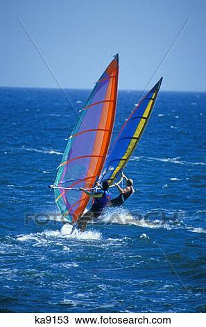 Wind Surfers Cabrillo Beach, San Pedro, California View Large Photo Image Stock Image - Wind Surfers Cabrillo Beach, San Pedro, California. Fotosearch