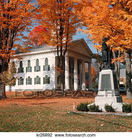 Windham Country Courthouse Newfane Vermont Autumn Statue View Large Photo Image Stock Image - Windham Country Courthouse Newfane Vermont Autumn Statue . Fotosearch