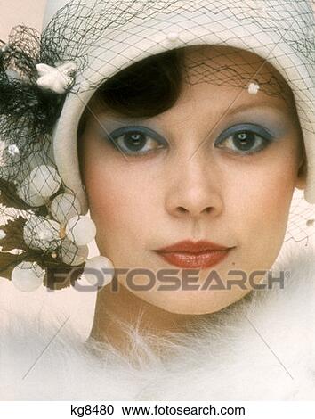 Woman Fashion Portrait Brunette 1970S 1970 Hat View Large Photo Image Stock Image - Woman Fashion Portrait Brunette 1970S 1970 Hat. Fotosearch
