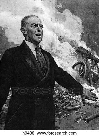 Woodrow Wilson 1856 - 1924 Standing Before Battle Scene Announcing League Of Nations 28Th American President View Large Photo Image Stock Photo - Woodrow Wilson 1856 - 1924 Standing Before Battle Scene Announcing League Of Nations 28Th American President. Fotosearch