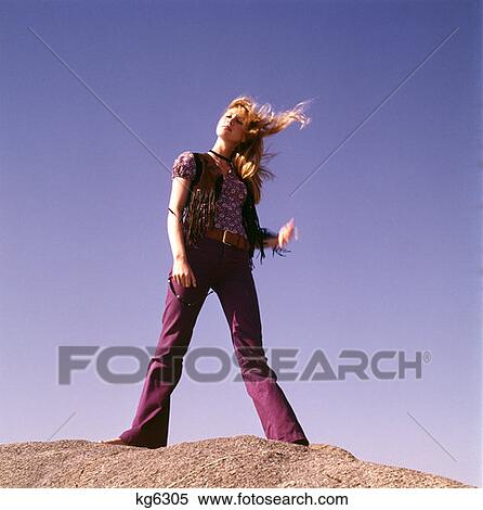 Young Woman Girl Hippie Rebel Rude 1970 1970S Retro View Large Photo Image Stock Photography - Young Woman Girl Hippie Rebel Rude 1970 1970S Retro . Fotosearch
