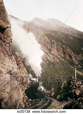 Yukon Route Railroad Steam Engine Passing Through White Pass Outdoor Canada View Large Photo Image Stock Photo - Yukon Route Railroad Steam Engine Passing Through White Pass Outdoor Canada. Fotosearch