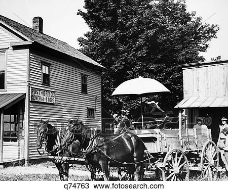 1900S 1910 Old Farm Wagon By General Store And Post Office Courtney Missouri Horse Wagon Retro View Large Photo Image Stock Image - 1900S 1910 Old Farm Wagon By General Store And Post Office Courtney Missouri Horse Wagon Retro. Fotosearch