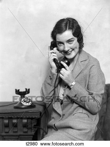 1920 1920S 1930 1930S Woman Talking On Telephone View Large Photo Image Stock Image - 1920 1920S 1930 1930S Woman Talking On Telephone . Fotosearch