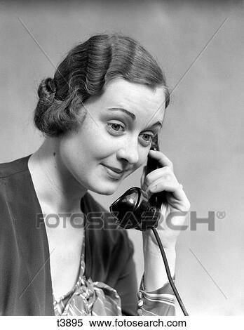 1920 1920S 1930 1930S Woman Talking On Telephone View Large Photo Image Stock Photography - 1920 1920S 1930 1930S Woman Talking On Telephone . Fotosearch