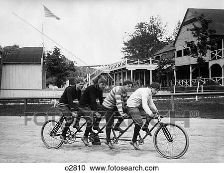 1920S Men Riding Four-Seater Bicycle View Large Photo Image Stock Image - 1920S Men Riding Four-Seater Bicycle . Fotosearch