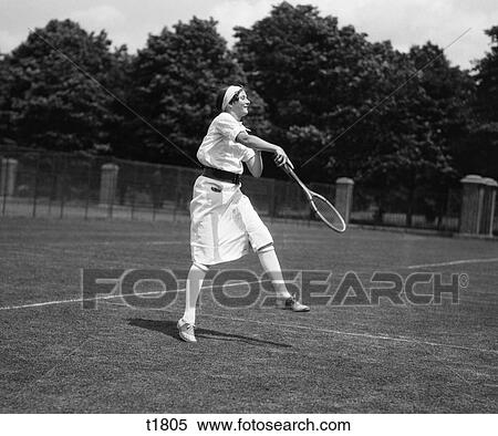 1920S Woman Playing Tennis View Large Photo Image Stock Photography - 1920S Woman Playing Tennis . Fotosearch