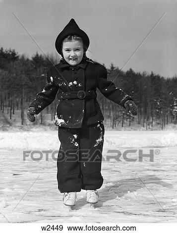 1930 1930S Little Girl In Ice Skates View Large Photo Image Stock Photo - 1930 1930S Little Girl In Ice Skates . Fotosearch