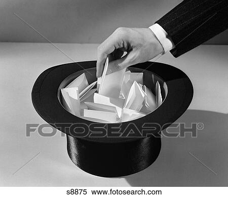 1930 1930S Man'S Hand In Top Hat Full Of Paper View Large Photo Image Stock Photography - 1930 1930S Man'S Hand In Top Hat Full Of Paper . Fotosearch