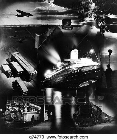 1930 1930S Montage Transportation Images Airplane Railroad Bus Truck Automobile Car Ship Transport Trucks Cars Trains Retro View Large Photo Image Stock Image - 1930 1930S Montage Transportation Images Airplane Railroad Bus Truck Automobile Car Ship Transport Trucks Cars Trains Retro. Fotosearch