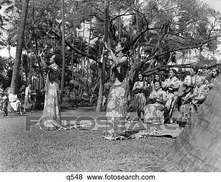 Stock Photo - 1930 1930S Native Hula Music Dance Show Hawaii Retro Rrr . Fotosearch