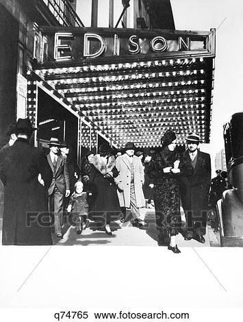 1930 1930S Pedestrians In Front Of Hotel Edison Marquee New York City Theater District Manhattan West 47Th Street Retro View Large Photo Image Stock Photography - 1930 1930S Pedestrians In Front Of Hotel Edison Marquee New York City Theater District Manhattan West 47Th Street Retro. Fotosearch