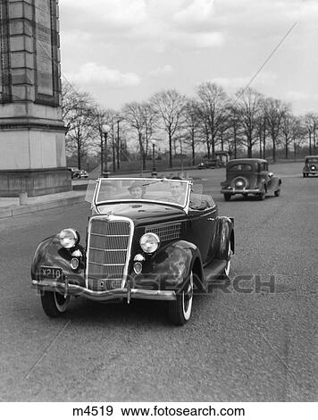 1930 1930S Retro Car Driving View Large Photo Image Stock Photo - 1930 1930S Retro Car Driving . Fotosearch