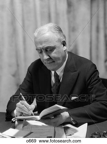 1930 1930S Retro Man Writing Notes Pencil Suit View Large Photo Image Stock Photo - 1930 1930S Retro Man Writing Notes Pencil Suit . Fotosearch