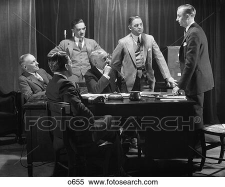 1930 1930S Retro Meeting Men Desk Suits View Large Photo Image Stock Photography - 1930 1930S Retro Meeting Men Desk Suits . Fotosearch