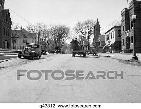 1930 1930S Smalltown American Cars Truck On Main Street Newport Vermont View Large Photo Image Stock Image - 1930 1930S Smalltown American Cars Truck On Main Street Newport Vermont. Fotosearch