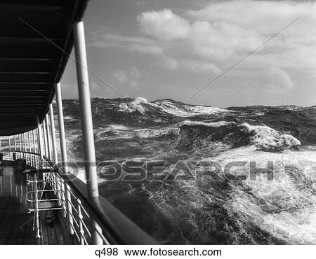 1930 1930S View Of Choppy Seas From Deck Of Cruise Ship Ocean Sea Stormy Waves Storm Pacific High Seas Choppy Rolling Rrr Retro View Large Photo Image Stock Photo - 1930 1930S View Of Choppy Seas From Deck Of Cruise Ship Ocean Sea Stormy Waves Storm Pacific High Seas Choppy Rolling Rrr Retro. Fotosearch