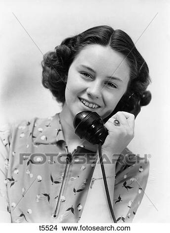 Picture - 1930 1930S Woman Talking On Telephone. Fotosearch