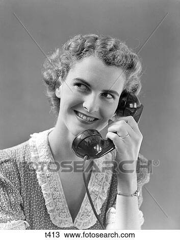 1930 1930S Woman Talking On Telephone View Large Photo Image Stock Image - 1930 1930S Woman Talking On Telephone . Fotosearch