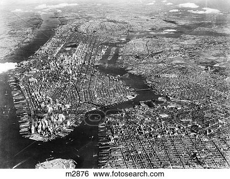 1930S 1940S Aerial New York City View Large Photo Image Stock Photograph - 1930S 1940S Aerial New York City. Fotosearch