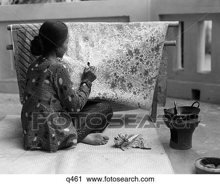 1930S 1940S Native Woman Painting Batik Design On Fabric Java Batavia Indonesia Artisan Arts Crafts View Large Photo Image Stock Image - 1930S 1940S Native Woman Painting Batik Design On Fabric Java Batavia Indonesia Artisan Arts Crafts . Fotosearch