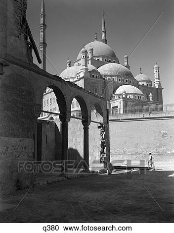 1930S Cairo Egypt Architectural View Of The Mohammad Ali Alabaster Mosque In The Citadel View Large Photo Image Stock Image - 1930S Cairo Egypt Architectural View Of The Mohammad Ali Alabaster Mosque In The Citadel . Fotosearch