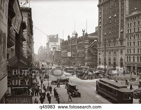 1930S Overhead Sixth Avenue Hippodrome Theatre Car & Pedestrian Traffic Workers Digging Subway View Large Photo Image Stock Image - 1930S Overhead Sixth Avenue Hippodrome Theatre Car & Pedestrian Traffic Workers Digging Subway . Fotosearch