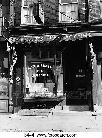 Picture - 1930S Pharmacy Storefront . Fotosearch