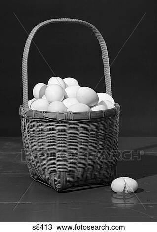 1930S Still Life Of Basket Full Of Eggs With One Out Of Basket Cracked On Table View Large Photo Image Stock Image - 1930S Still Life Of Basket Full Of Eggs With One Out Of Basket Cracked On Table . Fotosearch