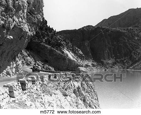1939 1940S Retro Shoshone Dam Yellowstone National Park Car View Large Photo Image Stock Image - 1939 1940S Retro Shoshone Dam Yellowstone National Park Car. Fotosearch