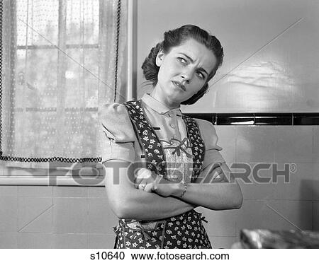 1940 1940S Disgruntled Housewife View Large Photo Image Stock Image - 1940 1940S Disgruntled Housewife . Fotosearch