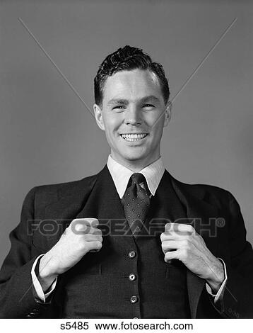 Stock Photography - 1940 1940S Man In Suit Smiling . Fotosearch