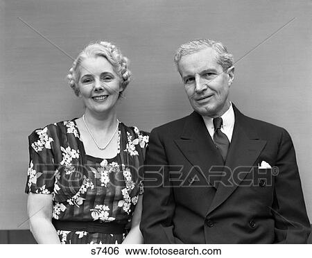 1940 1940S Older Couple Dressed Up View Large Photo Image Stock Photograph - 1940 1940S Older Couple Dressed Up . Fotosearch