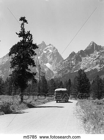 1940 1940S Retro Car Drive Grand Teton National Park Wyoming View Large Photo Image Stock Photography - 1940 1940S Retro Car Drive Grand Teton National Park Wyoming . Fotosearch