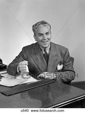 1940 1940S Retro Man Desk Business View Large Photo Image Stock Image - 1940 1940S Retro Man Desk Business . Fotosearch