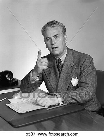 1940 1940S Retro Man Desk Business Point Finger Telephone View Large Photo Image Stock Photo - 1940 1940S Retro Man Desk Business Point Finger Telephone . Fotosearch