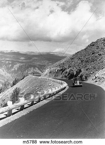 Stock Photo - 1940 1940S Retro Red Lodge Cooke City Montana Near Yellowstone National Park 11000 Feet Elevation. Fotosearch