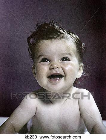 1940S 1950S Baby Head Shoulders Laughing Smiling Happy View Large Photo Image Stock Image - 1940S 1950S Baby Head Shoulders Laughing Smiling Happy. Fotosearch