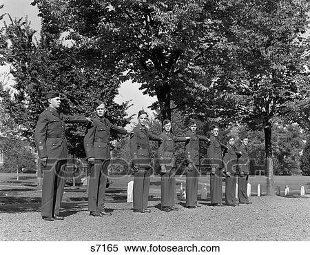 1940S 8 Men In Uniform Standing In Row Military Uniform Army Rotc Training Command College Campus View Large Photo Image Stock Photography - 1940S 8 Men In Uniform Standing In Row Military Uniform Army Rotc Training Command College Campus. Fotosearch
