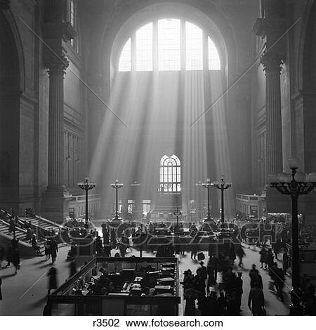 1940S Interior Pennsylvania Station New York City With Sun Rays Streaming In Window View Large Photo Image Stock Image - 1940S Interior Pennsylvania Station New York City With Sun Rays Streaming In Window. Fotosearch
