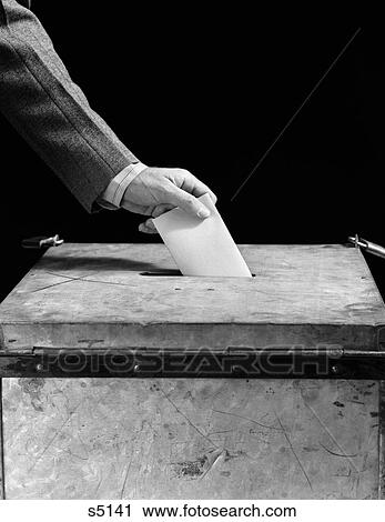 1940S Man'S Hand Putting Ballot In Slot In Box View Large Photo Image Stock Image - 1940S Man'S Hand Putting Ballot In Slot In Box . Fotosearch