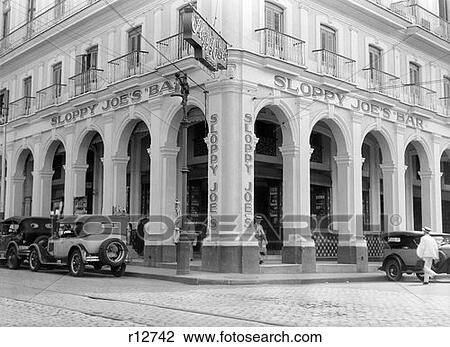 1940S Outside Facade Of Sloppy Joes Bar In Havana Neon Signs People And Cars In Street View Large Photo Image Stock Image - 1940S Outside Facade Of Sloppy Joes Bar In Havana Neon Signs People And Cars In Street. Fotosearch
