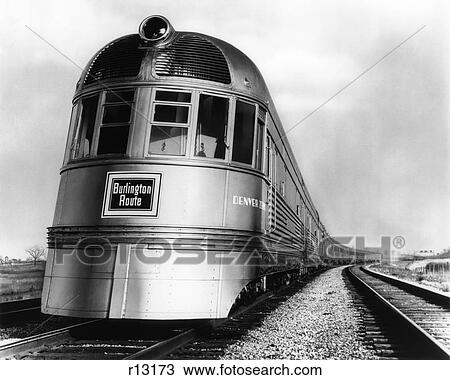 1940S Railroad Denver Zephyr Engine Streamliner View Large Photo Image Stock Image - 1940S Railroad Denver Zephyr Engine Streamliner . Fotosearch