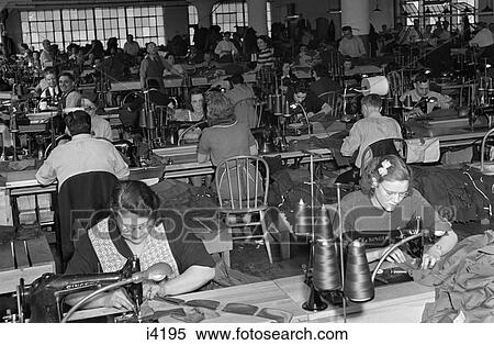 1940S Sweatshop With Workers Sewing View Large Photo Image Stock Photography - 1940S Sweatshop With Workers Sewing . Fotosearch