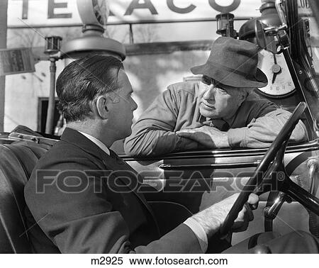 2 Men Car Talking Gas Station Texaco 1940 1940S Retro View Large Photo Image Stock Photography - 2 Men Car Talking Gas Station Texaco 1940 1940S Retro. Fotosearch